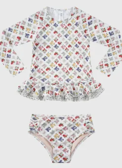 Kids Aqua Blu Long Sleeve Rash Vest Set