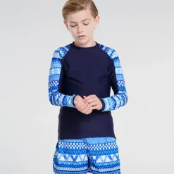 Kids Aqua Blu Long Sleeve Rash Vest