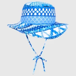 Kids Aqua Blu Lycra Bucket Hat