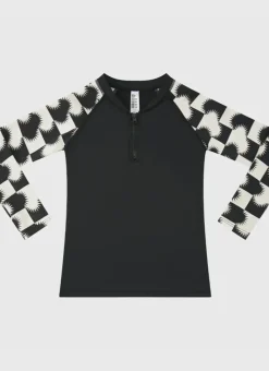 Kids Aqua Blu Solaris Long Sleeve Rash Vest