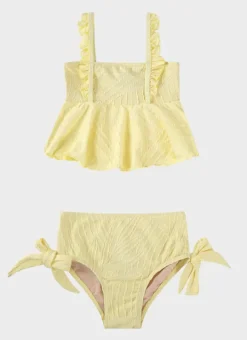 Kids Aqua Blu Stepping Stones Frill Bikini Set