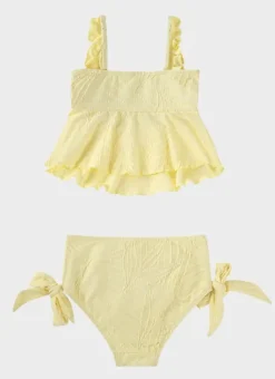 Kids Aqua Blu Stepping Stones Frill Bikini Set