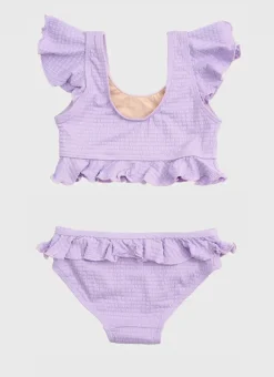 Kids Aqua Blu Stepping Stones Frill Bikini Set