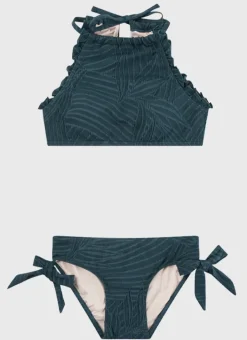 Kids Aqua Blu Stepping Stones Halter Bikini Set
