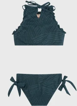 Kids Aqua Blu Stepping Stones Halter Bikini Set