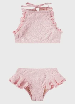Kids Aqua Blu Stepping Stones Halter Neck Bikini Set (SAMPLE)