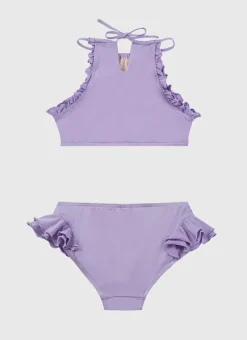 Kids Aqua Blu Stepping Stones Halter Neck Bikini Set