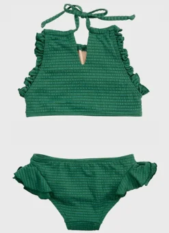 Kids Aqua Blu Stepping Stones Halter Neck Bikini Set