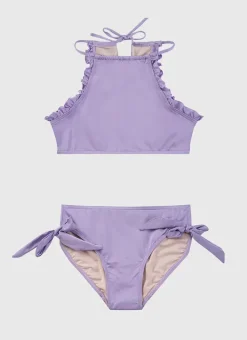 Kids Aqua Blu Stepping Stones Halter Neck Bikini Set