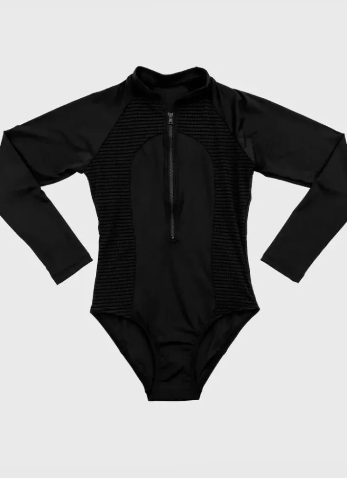 Kids Aqua Blu Stepping Stones Long Sleeve One Piece