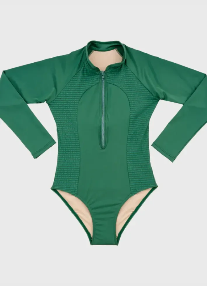 Kids Aqua Blu Stepping Stones Long Sleeve One Piece