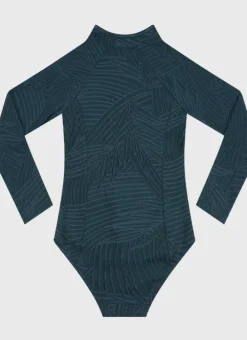 Kids Aqua Blu Stepping Stones Long Sleeve One Piece