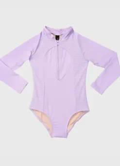 Kids Aqua Blu Stepping Stones Long Sleeve One Piece