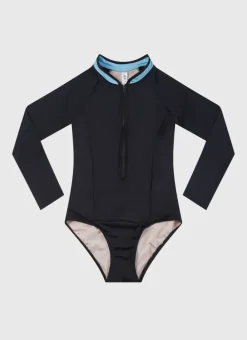 Kids Aqua Blu Stepping Stones Long Sleeve One Piece