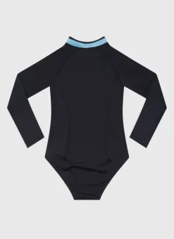 Kids Aqua Blu Stepping Stones Long Sleeve One Piece