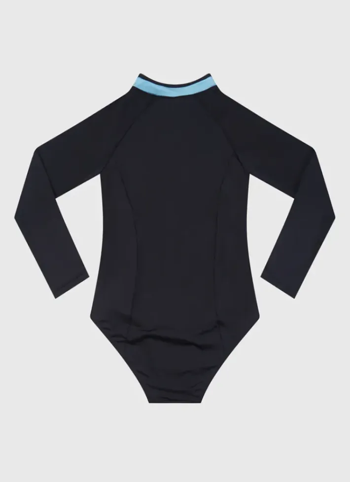 Kids Aqua Blu Stepping Stones Long Sleeve One Piece