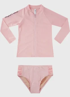 Kids Aqua Blu Stepping Stones Long Sleeve Rash Vest Set (SAMPLE)