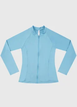 Kids Aqua Blu Stepping Stones Long Sleeve Rash Vest - Teens