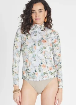 Women Aqua Blu Hayley Rash Guard