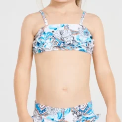 Kids Aqua Blu Frill Bikini Set (SAMPLE)