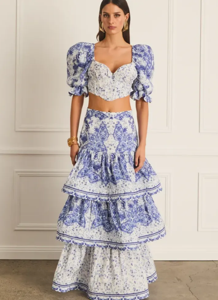 Women Aqua Blu Celeste Maxi Skirt (SAMPLE)