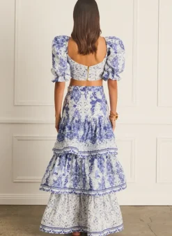Women Aqua Blu Celeste Maxi Skirt (SAMPLE)