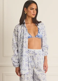 Women Aqua Blu Odilia Beach Shirt