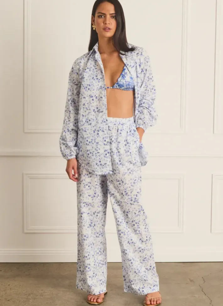 Women Aqua Blu Odilia Beach Shirt